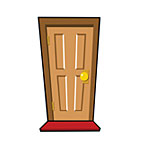 cartoon vector illustration of a door